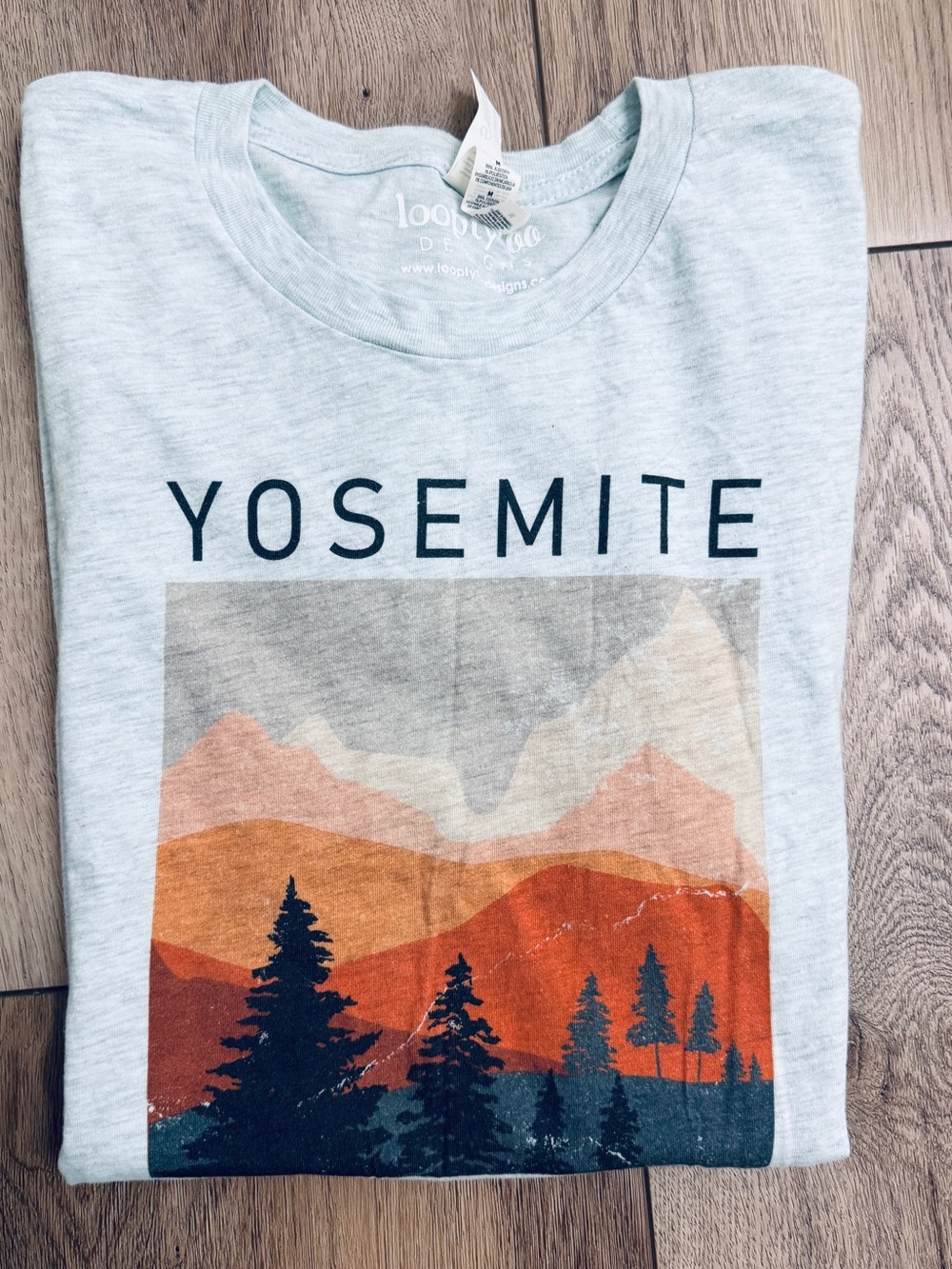 Light Gray Yosemite Graphic Short Sleeve Tee -